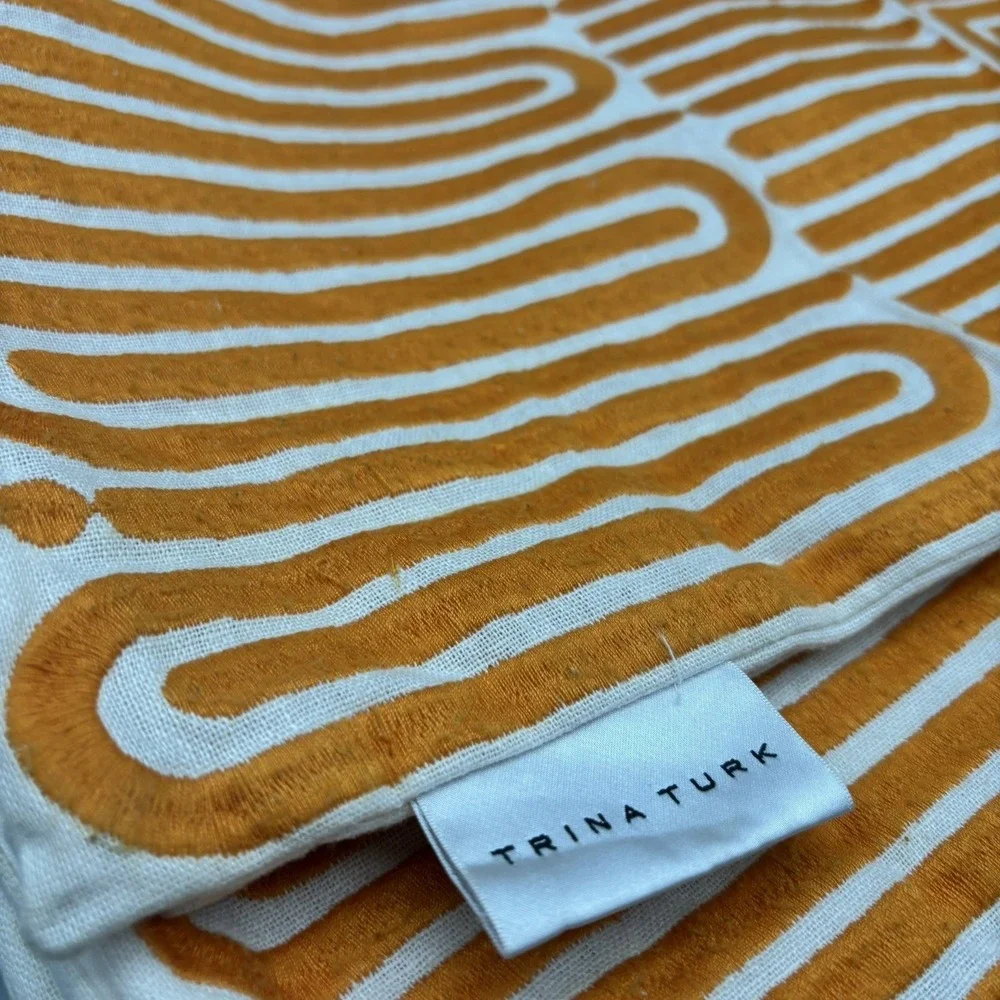 Trina Turk Throw Pillow Cover (No Insert) Orange Geometric 18